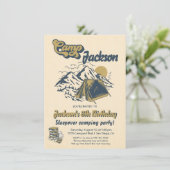 Invitation Rustic Camping Sleepover fête d'anniversaire (Debout devant)
