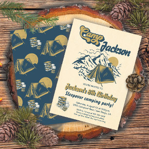 Invitation Rustic Camping Sleepover fête d'anniversaire