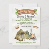 Invitation Rustic Camping Tente Baby shower d'aventure (Devant)