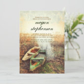 Invitation Rustic Canoe Waterfront Fête des mariées d'automne (Debout devant)