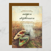 Invitation Rustic Canoe Waterfront Fête des mariées d'automne (Devant / Derrière)