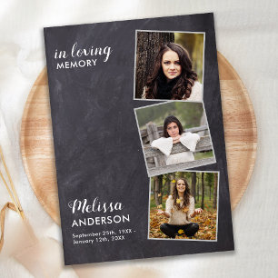 Invitation Rustic Celebration Of Life Photo Collage Memorial