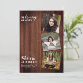 Invitation Rustic Celebration Of Life Photo Memorial Service (Debout devant)