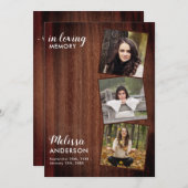 Invitation Rustic Celebration Of Life Photo Memorial Service (Devant / Derrière)