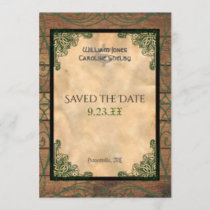 Invitation Rustic Celtic Claddagh Enregistrer la date