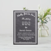 Invitation Rustic Chalkboard Anniversaire Fête BBQ (Debout devant)