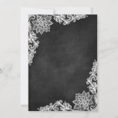 Invitation Rustic Chalkboard Floral dentelle mariage invitati (Dos)