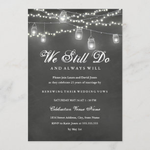 Invitation Rustic Chalkboard Jardin Vow Renouvellement Annive
