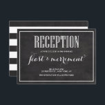 Invitation Rustic Chalkboard Mangez Boire et être marié Récep<br><div class="desc">Carte de réception de mariage rustique avec typographie rétro avec faux arrière - plan de tableau noir. Des éléments correspondants et d'autres couleurs sont disponibles. Il fait partie d'une collection de mariages.</div>