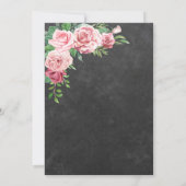 Invitation Rustic Chalkboard rose Roses Parti de retraite (Dos)