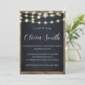 Invitation Rustic Chalkboard & String Lights Graduation Party (Debout devant)