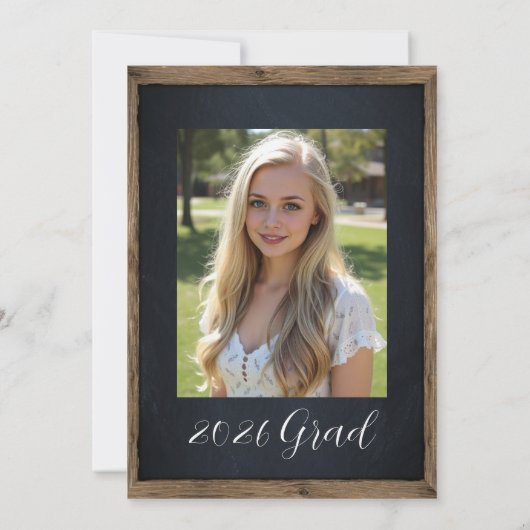 Invitation Rustic Chalkboard & String Lights Graduation Party (Dos)