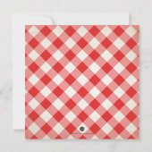 Invitation Rustic Checker Genre Révéler Baby shower rouge (Dos)