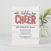 Invitation Rustic Cheer Holiday Party (Debout devant)