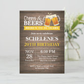 Invitation Rustic Cheers and Beers 20e Anniversaire (Debout devant)
