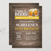Invitation Rustic Cheers and Beers 60e anniversaire (Devant / Derrière)