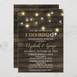 Invitation Rustic Chic Barn Bois Je fais BBQ Répétition Dîner<br><div class="desc">Rustic Country Grange Bois Chaîne Lumières Je fais barbecue Répétition Dîner Invitations</div>