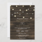 Invitation Rustic Chic Barn Wood Elegant QR Code Wedding (Devant)
