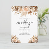 Invitation Rustic Chic Boho Blush Floral Wedding (Debout devant)