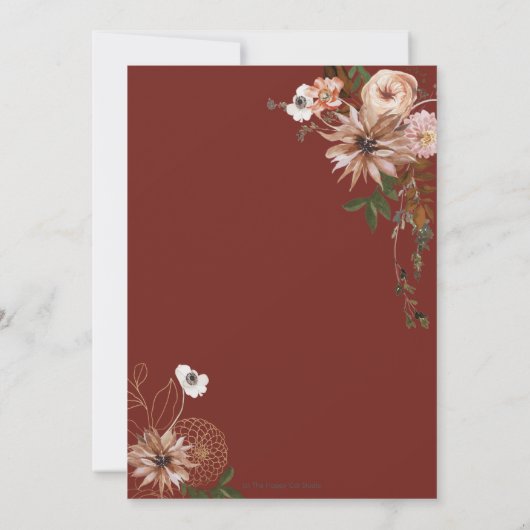 Invitation Rustic Chic Brown crème Blush Mariage de automne i (Dos)