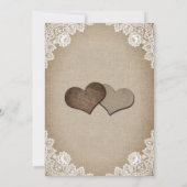 Invitation Rustic Chic Burlap et Mariage de tournesol de dent (Dos)