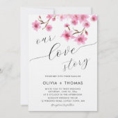 Invitation Rustic Chic Cherry Blossoms Our Love Story Mariage (Devant)