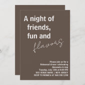 Invitation Rustic Chic nuit de plaisir amis Rehearsal Dîner (Devant / Derrière)