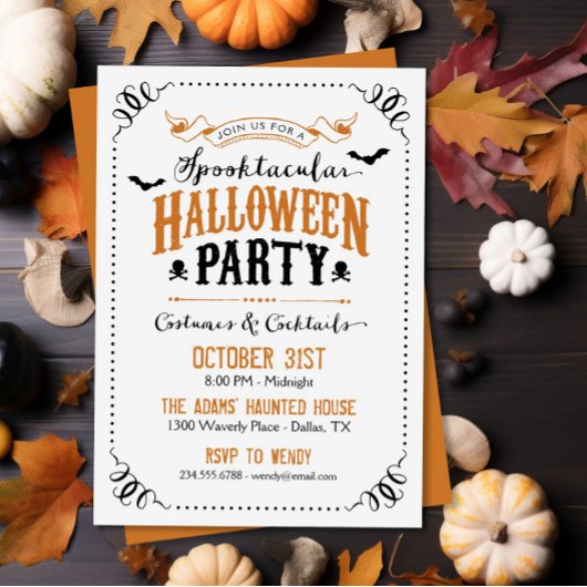 Invitation Rustic Chic Spooktacular Parti d'Halloween
