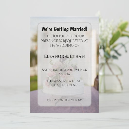 Invitation Rustic Chic Tiered Cake Mr. & Mrs. Topper Wedding (Debout devant)