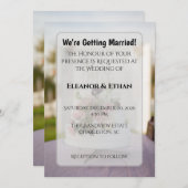 Invitation Rustic Chic Tiered Cake Mr. & Mrs. Topper Wedding  (Devant / Derrière)