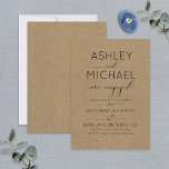 Invitation Rustic Chic Typographie Engagement Partie Invitati<br><div class="desc">Cette Rustic Chic Calligraphy Typography Engagement Party Invitation présente un script de blackcalligraphy et moderne toutes les polices sans serif casquette conception d'invitation sur l'avant sur le papier imitation kraft, et faux papier kraft sur l'arrière aussi. Merci tant pour soutenir notre petite entreprise, nous l'apprécions vraiment! Nous sommes si heureux...</div>