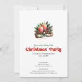 Invitation Rustic Christmas Candles Party Invite Card (Devant)