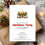 Invitation Rustic Christmas decoration invite editable card