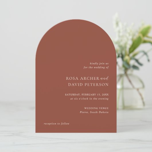Invitation Rustic Copper Editorial Modern Wedding (Debout devant)