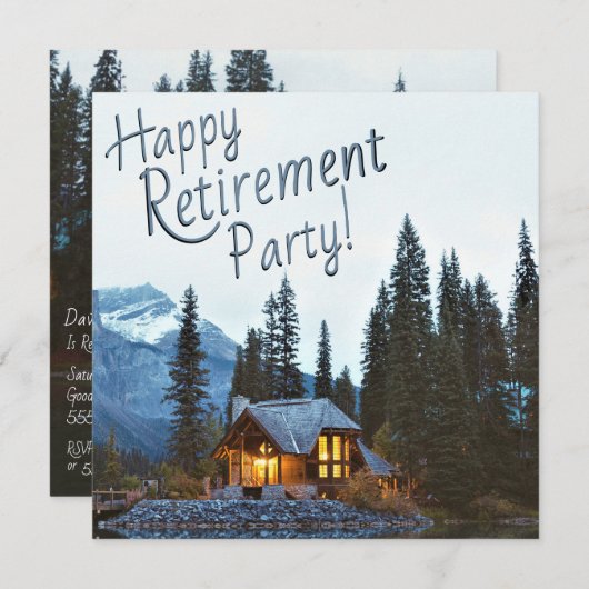 Invitation Rustic Cottage - Bonne fête de retraite - (Devant / Derrière)