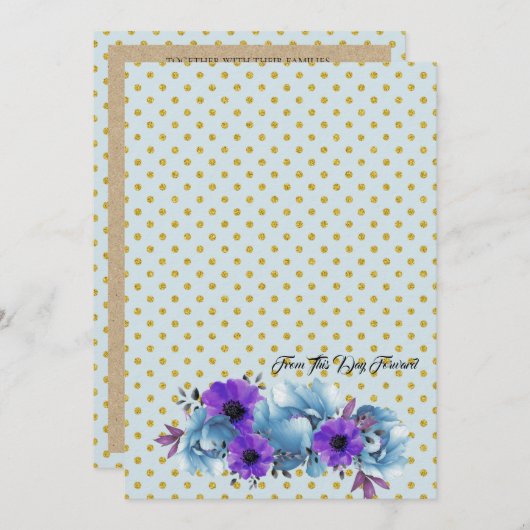 Invitation Rustic Cottage Rose Mariage Suite Cérémonie (Devant / Derrière)