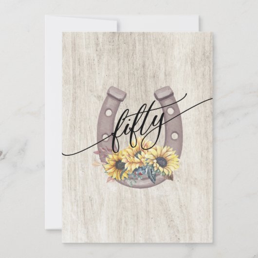 Invitation Rustic Country 50e fête d'anniversaire (Dos)