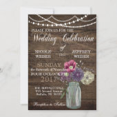 Invitation Rustic Country Automne Hiver Automne Mariage Mason (Devant)