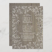 Invitation Rustic Country Baby's Breath Mariage (Devant / Derrière)