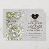 Invitation Rustic Country Birch Tree Baby's Breath Mariage (Devant / Derrière)