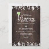 Invitation Rustic Country Botanical Christmas Cocktail Party (Devant)
