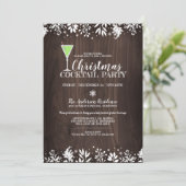 Invitation Rustic Country Botanical Christmas Cocktail Party (Debout devant)