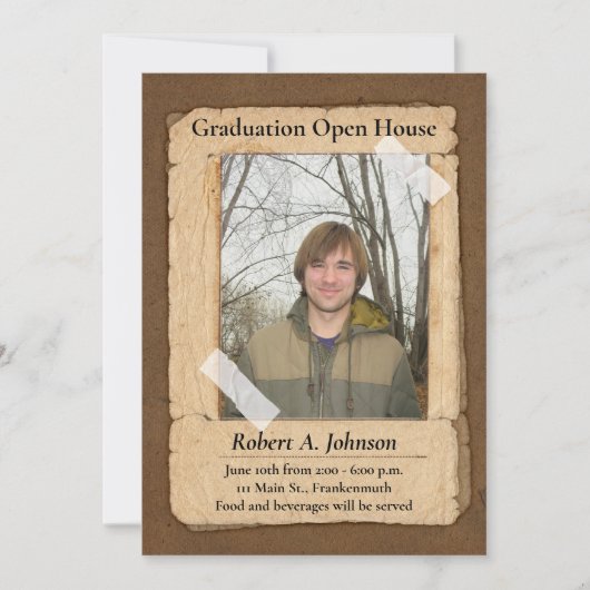 Invitation Rustic Country Boy's Graduation Open House I (Devant)