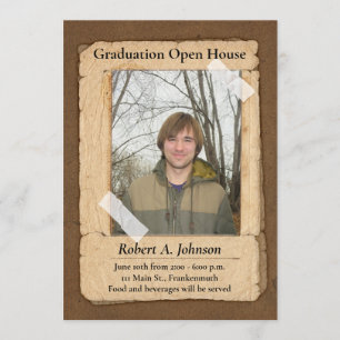 Invitation Rustic Country Boy's Graduation Open House I