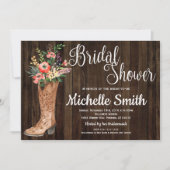 Invitation Rustic Country Bridal Western Floral Fête des mari (Devant)