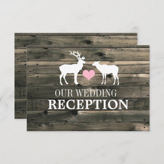 Invitation Rustic Country Buck and Doe Mariage Réception (Devant / Derrière)