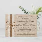 Invitation Rustic Country Burlap Dîner de répétition Mariage (Debout devant)