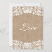 Invitation Rustic Country Burlap Lace Wedding Invite (Dos)