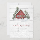 Invitation Rustic Country Cabine Holiday Open House Invitatio (Devant)