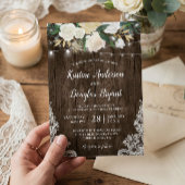 Invitation Rustic Country Chic Floral String Mariage